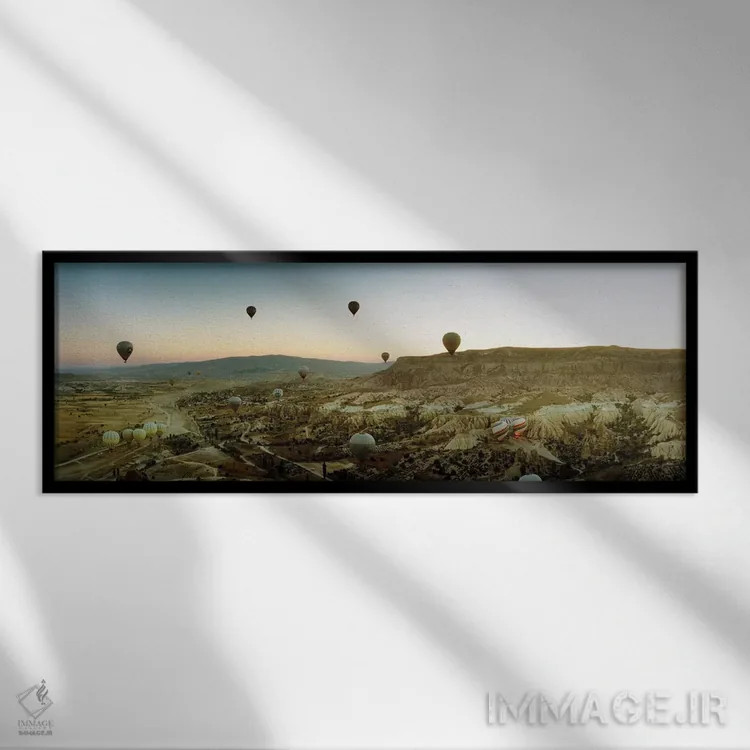 تابلو دکوراتیو Cappadocia, Central Anatolia Region, Turkey" - "بالون ه… اثر پانورامیک ایمجز - نمای قابدار مشکی