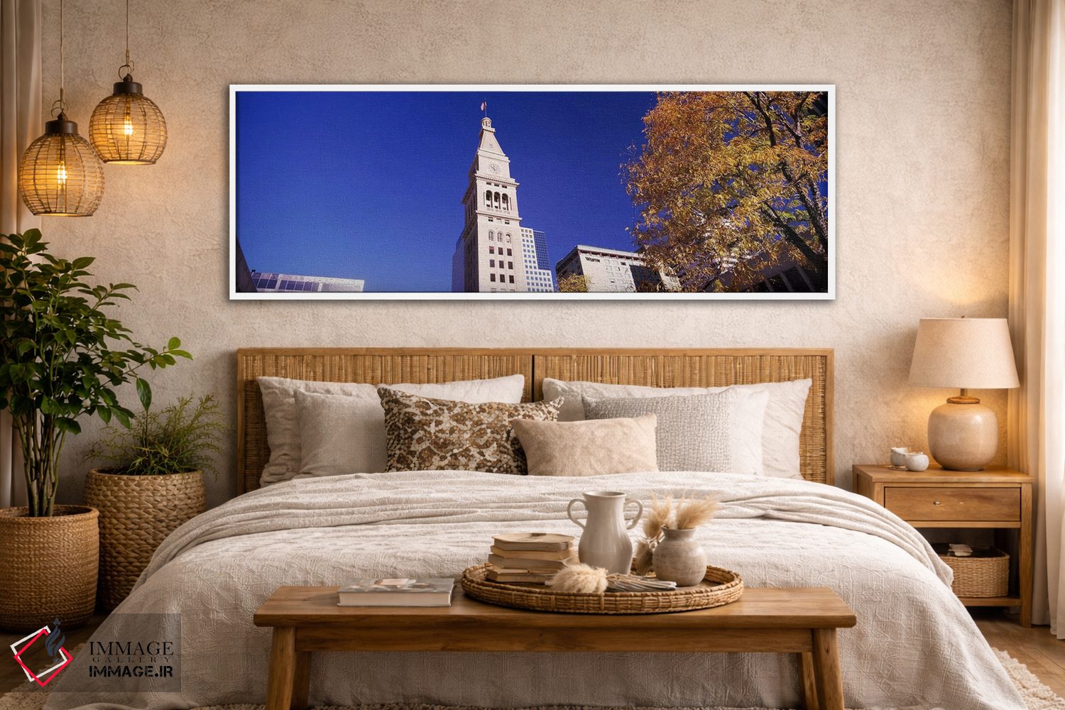 تابلو دکوراتیو نمای پایین از یک برج ساعت، دنور، کلرادو، ایالات متحده آ… اثر پانورامیک ایمجز - D4W