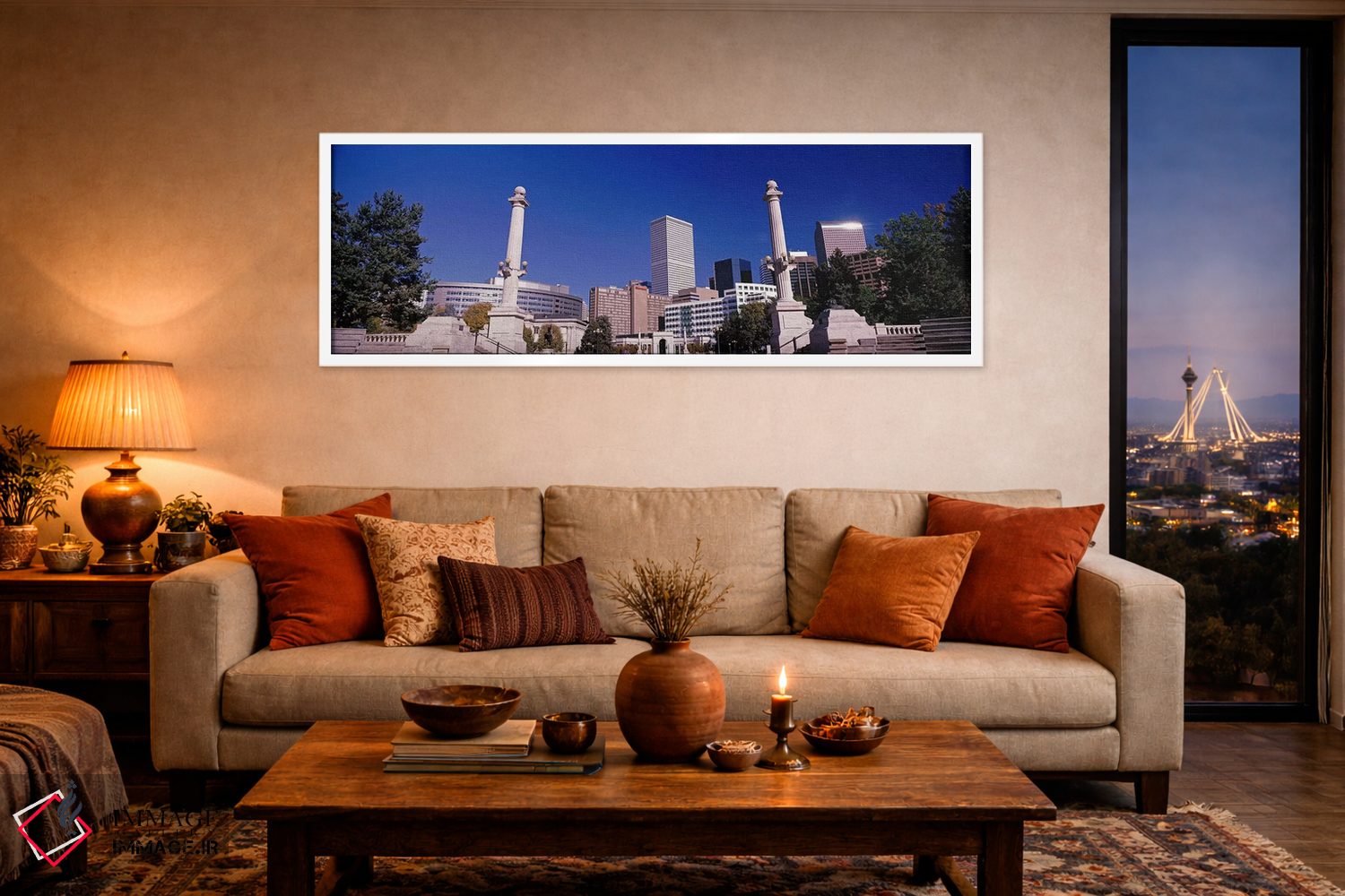 تابلو دکوراتیو ساختمان ها از پارک مرکز شهر، دنور، کلرادو، ایالات متحده… اثر پانورامیک ایمجز - D4W