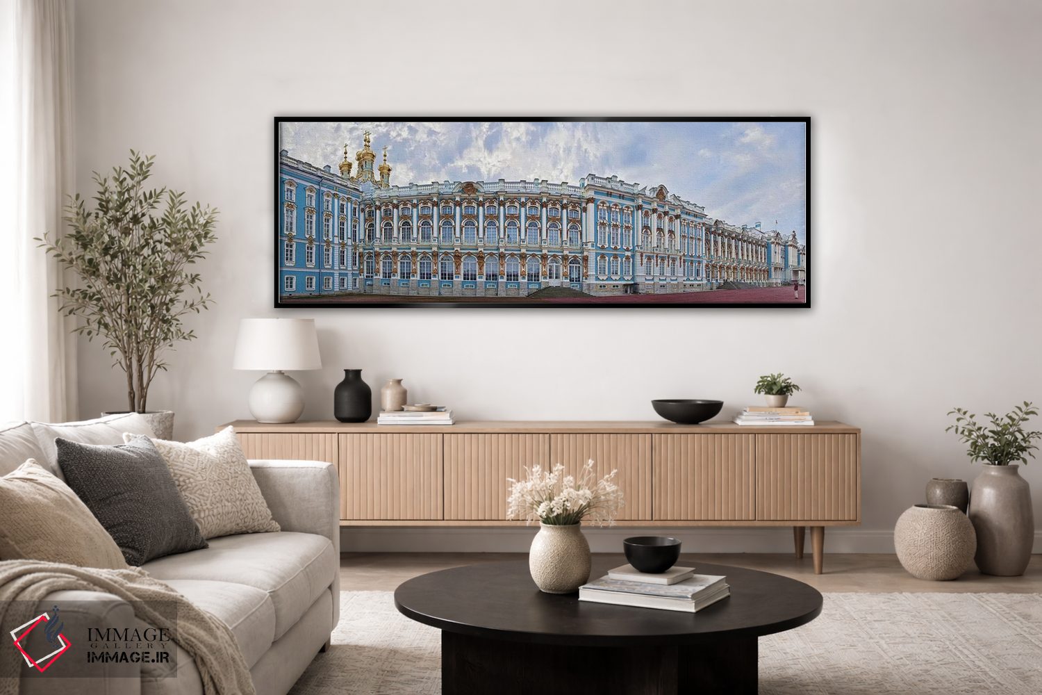 تابلو دکوراتیو حیاط کاخ کاترین، تسارسکویه سلو، سن پترزبورگ، روسیه اثر پانورامیک ایمجز - D4B