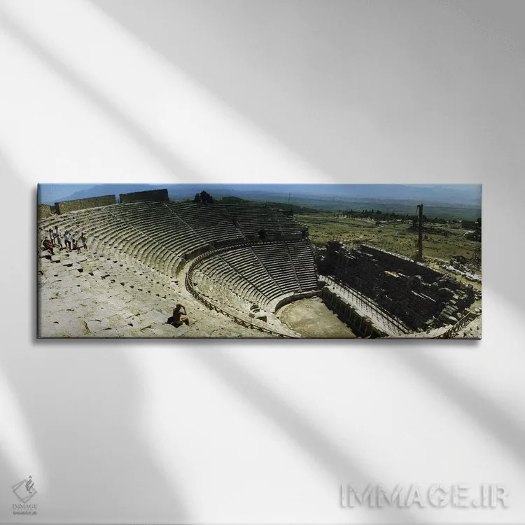تابلو دکوراتیو Pamukkale, Denizli Province, Turkey" - "تئاتر باستانی د… اثر پانورامیک ایمجز - نمای روبهرو روی دیوار
