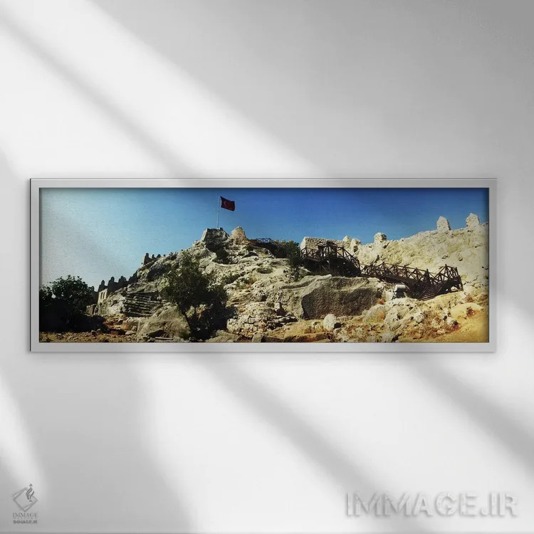 تابلو دکوراتیو Antalya Province, Turkey" - "قلعه بیزانسی کالکوی با پرچ… اثر پانورامیک ایمجز - نمای قابدار سفید