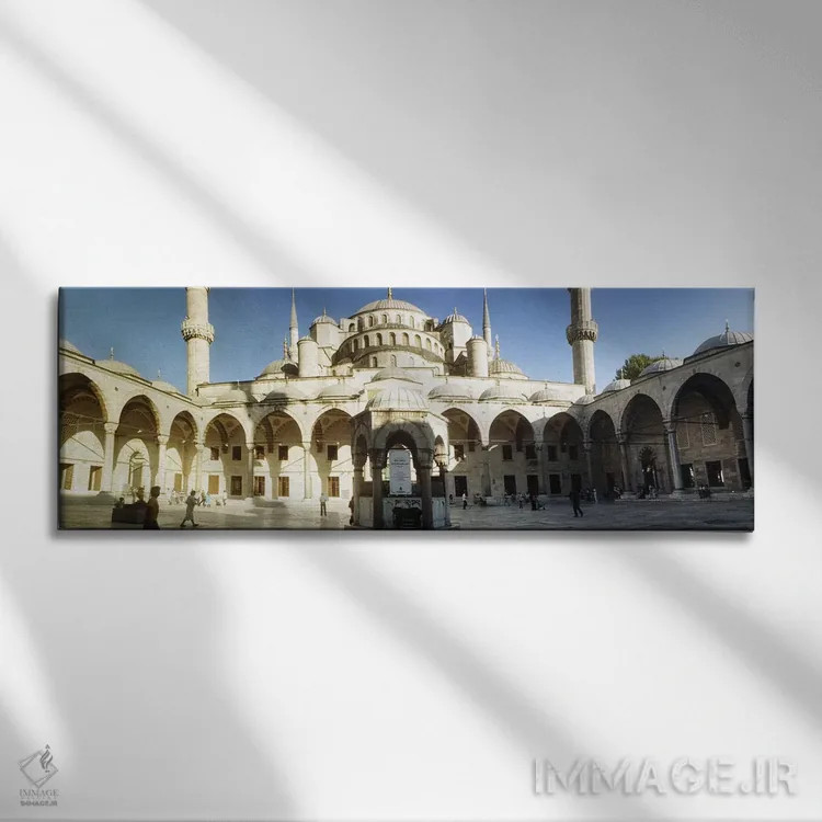 تابلو دکوراتیو Turkey" - "حیاط مسجد آبی در استانبول، ترکیه" اثر پانورامیک ایمجز - نمای روبهرو روی دیوار