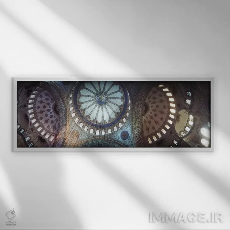 تابلو دکوراتیو Blue Mosque, Istanbul, Turkey #2" - "داخلی مسجد آبی، اس… اثر پانورامیک ایمجز - نمای قابدار سفید