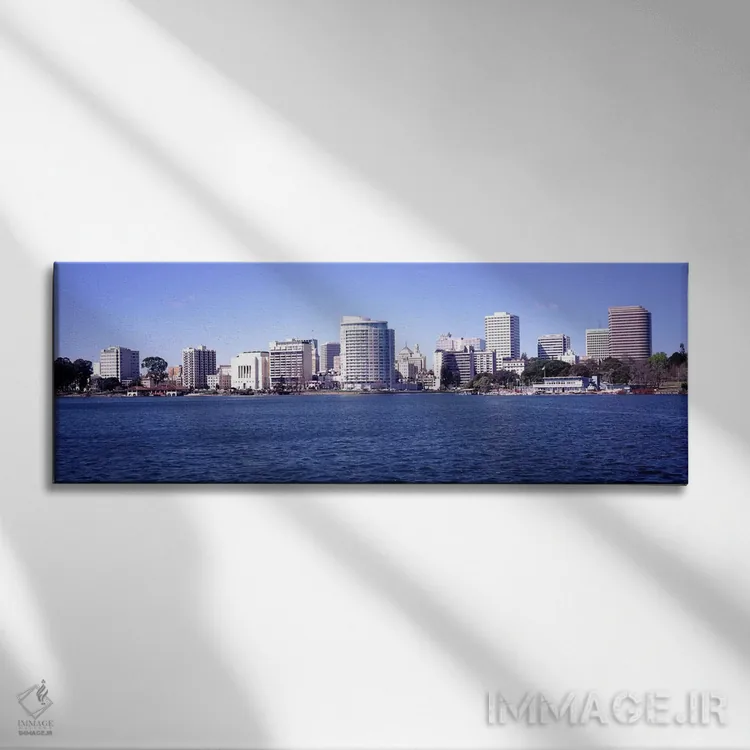 تابلو دکوراتیو Lake Merritt, Oakland, California, USA" - "آسمان خراش ه… اثر پانورامیک ایمجز - نمای روبهرو روی دیوار