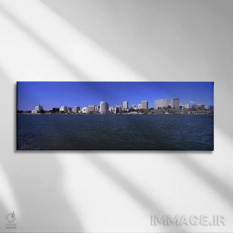 تابلو دکوراتیو Lake Merritt, Oakland, California, USA" - "آسمان خراش ه… اثر پانورامیک ایمجز - نمای روبهرو روی دیوار