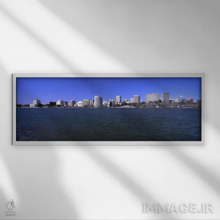 تابلو دکوراتیو Lake Merritt, Oakland, California, USA" - "آسمان خراش ه… اثر پانورامیک ایمجز - نمای قابدار سفید