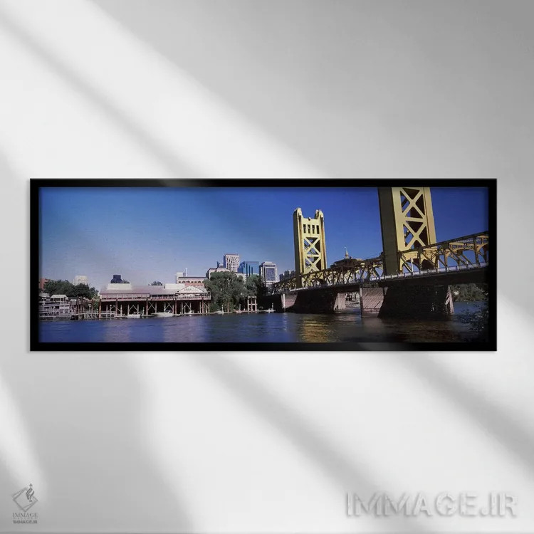 تابلو دکوراتیو Sacramento, CA, USA #2" - "پل برج، ساکرامنتو، کالیفرنیا… اثر پانورامیک ایمجز - نمای قابدار مشکی