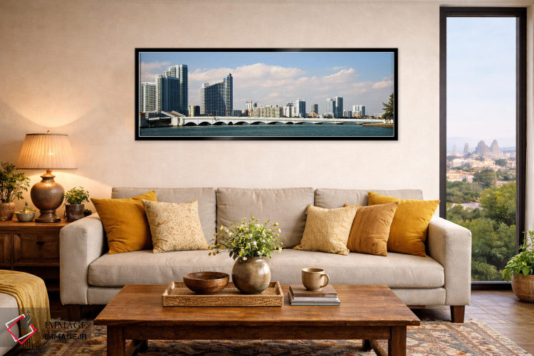 تابلو دکوراتیو Miami, Florida, USA" - "ساختمان ها در کنار ساحل، میامی… اثر پانورامیک ایمجز - D6B