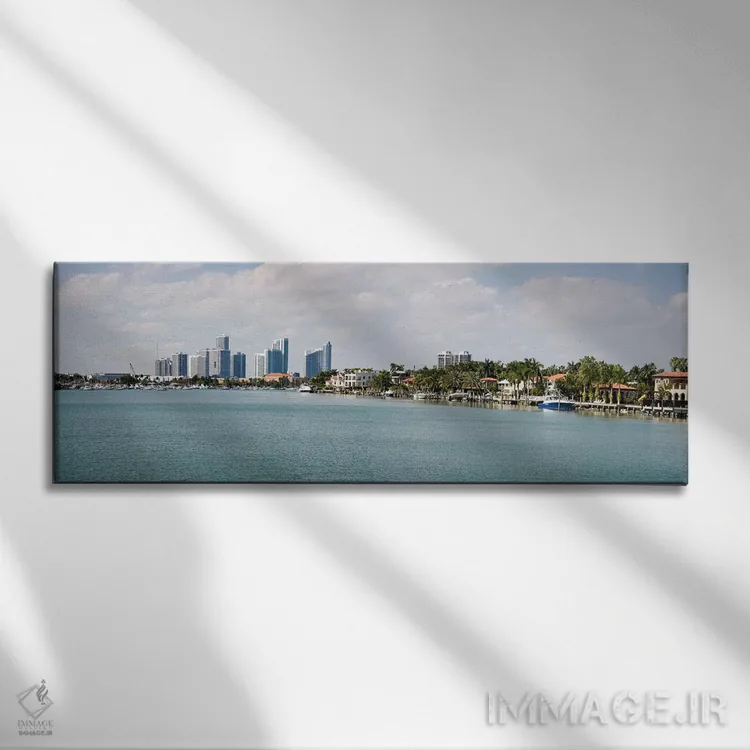 تابلو دکوراتیو Miami, Florida, USA #3" - "ساختمان ها در کنار ساحل، میا… اثر پانورامیک ایمجز - نمای روبهرو روی دیوار