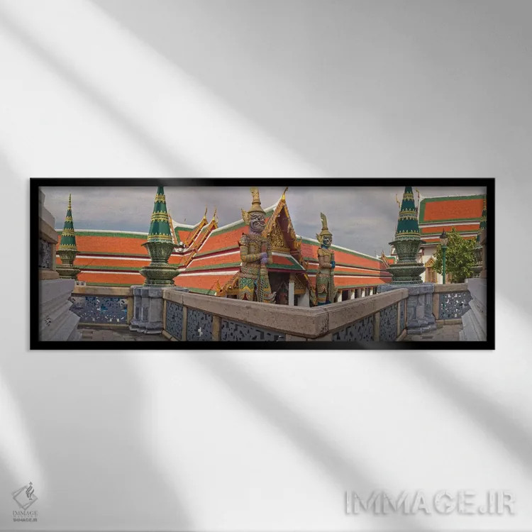 تابلو دکوراتیو Thailand" - "کاخ بزرگ مجموعه ای از ساختمان ها در قلب با… اثر پانورامیک ایمجز - نمای قابدار مشکی