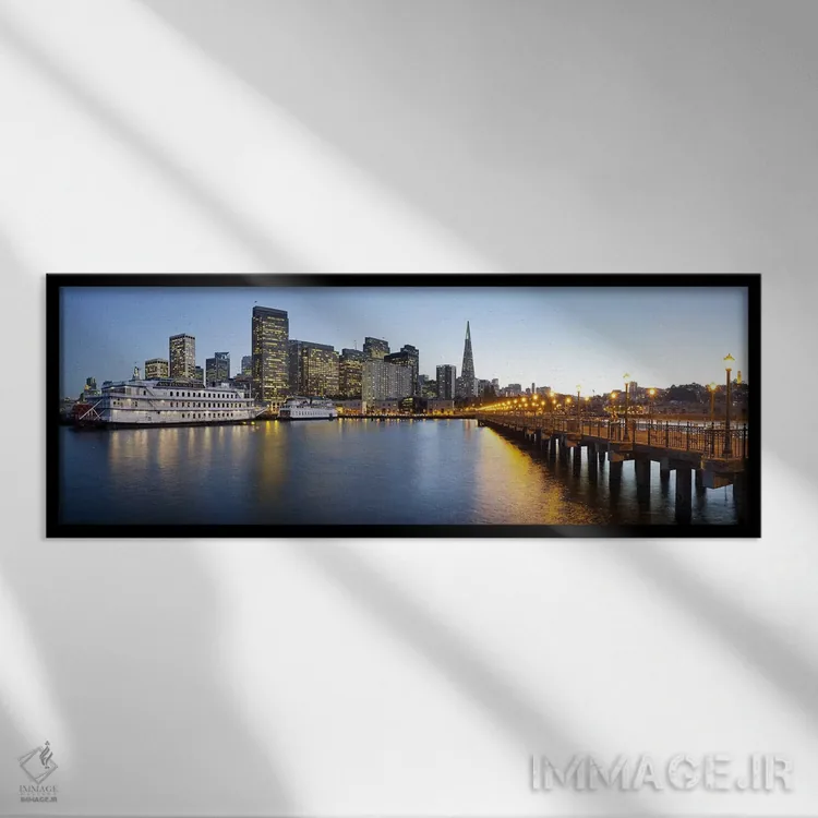 تابلو دکوراتیو San Francisco, California" - "اسکله سانفرانسیسکو، سانفر… اثر پانورامیک ایمجز - نمای قابدار مشکی