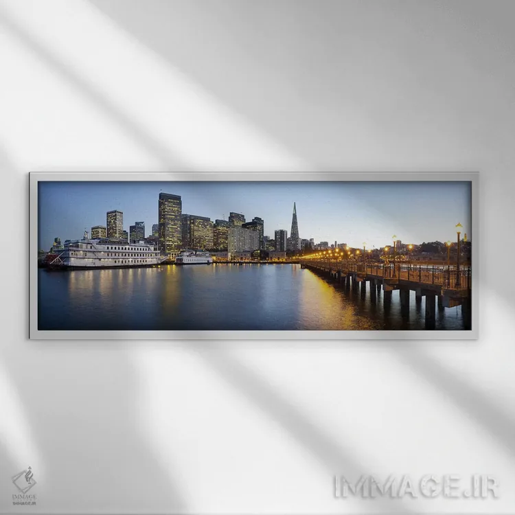 تابلو دکوراتیو San Francisco, California" - "اسکله سانفرانسیسکو، سانفر… اثر پانورامیک ایمجز - نمای قابدار سفید