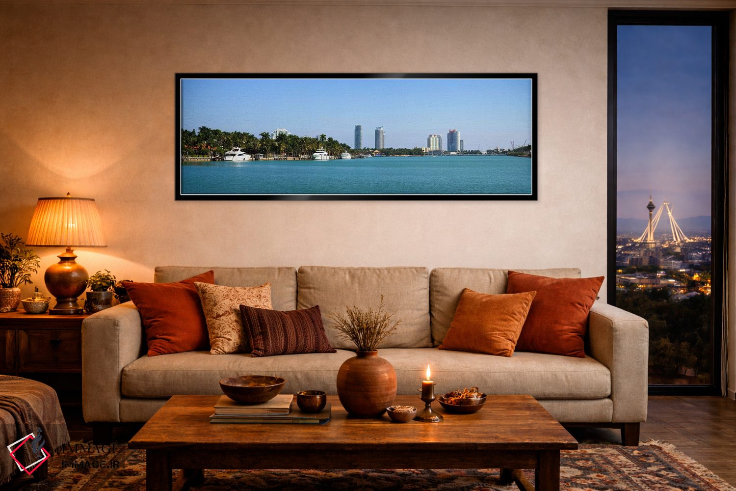 تابلو دکوراتیو Miami, Florida, USA #2" - "ساختمان ها در کنار ساحل، میا… اثر پانورامیک ایمجز - D5B