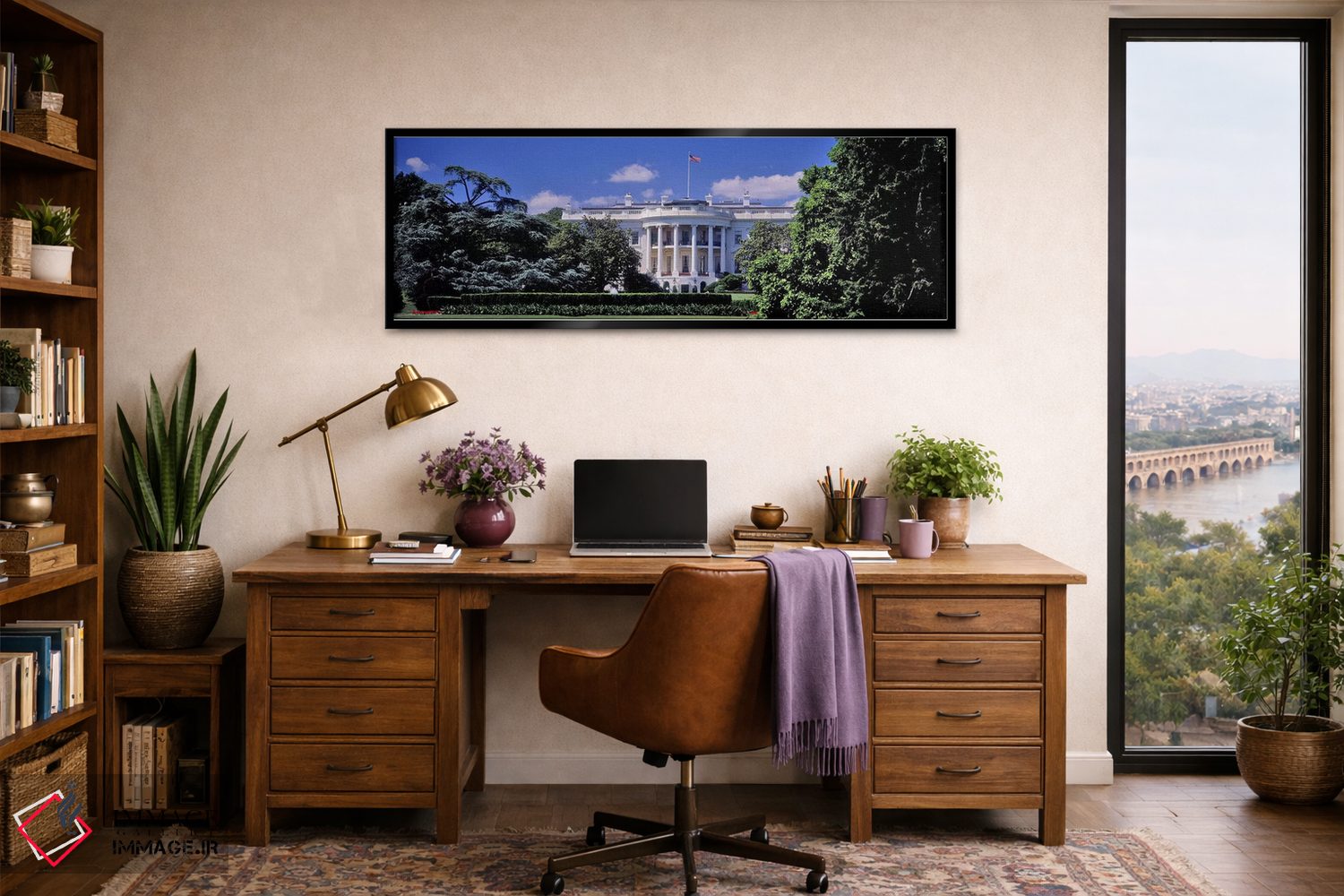 تابلو دکوراتیو White House, Washington DC, USA" - "نمای ساختمان دولتی… اثر پانورامیک ایمجز - D2B