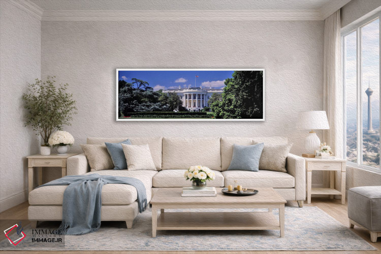 تابلو دکوراتیو White House, Washington DC, USA" - "نمای ساختمان دولتی… اثر پانورامیک ایمجز - D4W