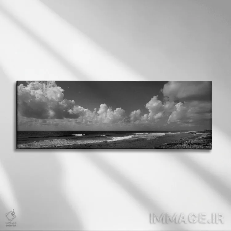تابلو دکوراتیو Grand Cayman, Cayman Islands" - "چشم انداز ساحلی ابری ب… اثر پانورامیک ایمجز - نمای روبهرو روی دیوار