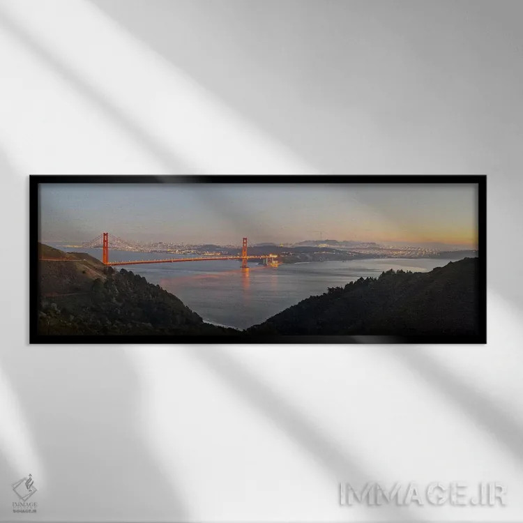 تابلو دکوراتیو Marin Headlands, Golden Gate Bridge, San Francisco, Cal… اثر پانورامیک ایمجز - نمای قابدار مشکی