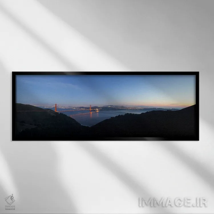 تابلو دکوراتیو Marin Headlands, Golden Gate Bridge, San Francisco, Cal… اثر پانورامیک ایمجز - نمای قابدار مشکی