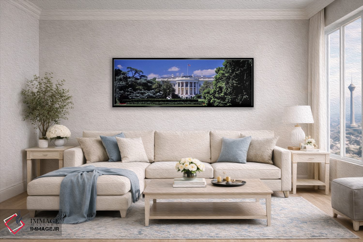 تابلو دکوراتیو White House, Washington DC, USA" - "نمای ساختمان دولتی… اثر پانورامیک ایمجز - D5B