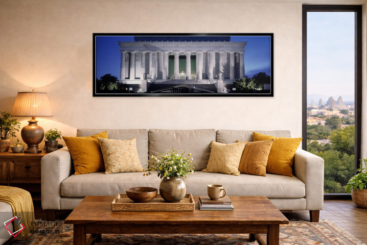 تابلو دکوراتیو Lincoln Memorial, Washington DC, USA" - "یادبود روشن شد… اثر پانورامیک ایمجز - D5B
