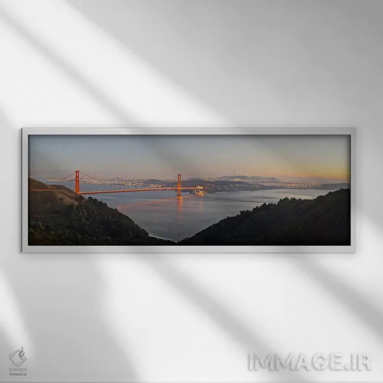 تابلو دکوراتیو Marin Headlands, Golden Gate Bridge, San Francisco, Cal… اثر پانورامیک ایمجز - نمای قابدار سفید