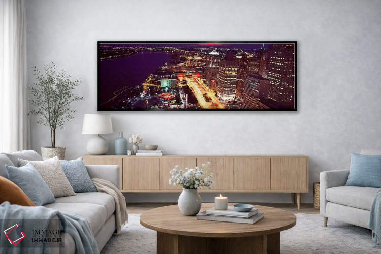 تابلو دکوراتیو Detroit, Michigan, USA" - "نمای بالا از ساختمان های روش… اثر پانورامیک ایمجز - D4B