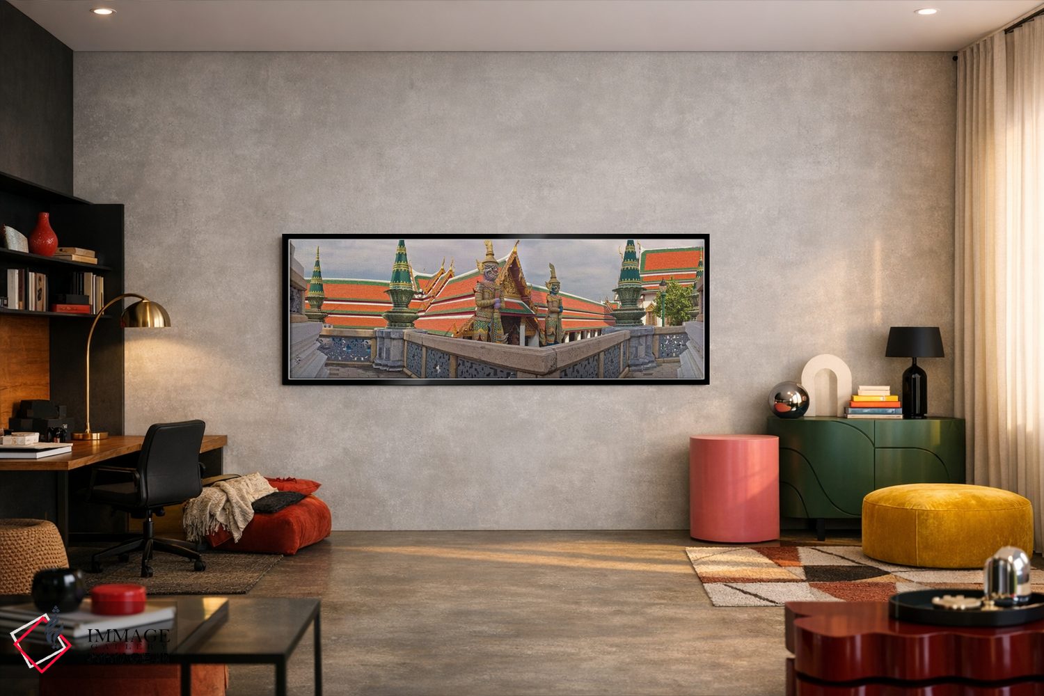 تابلو دکوراتیو Thailand" - "کاخ بزرگ مجموعه ای از ساختمان ها در قلب با… اثر پانورامیک ایمجز - D6B