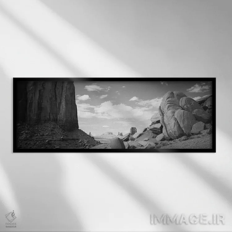 تابلو دکوراتیو Arizona, USA" - "دره یادبود، آریزونا، ایالات متحده" اثر پانورامیک ایمجز - نمای قابدار مشکی