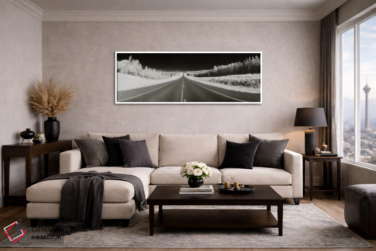 تابلو دکوراتیو Alaska Highway, Alaska, USA" - "جاده ای طولانی پیش رو… اثر پانورامیک ایمجز - D4W