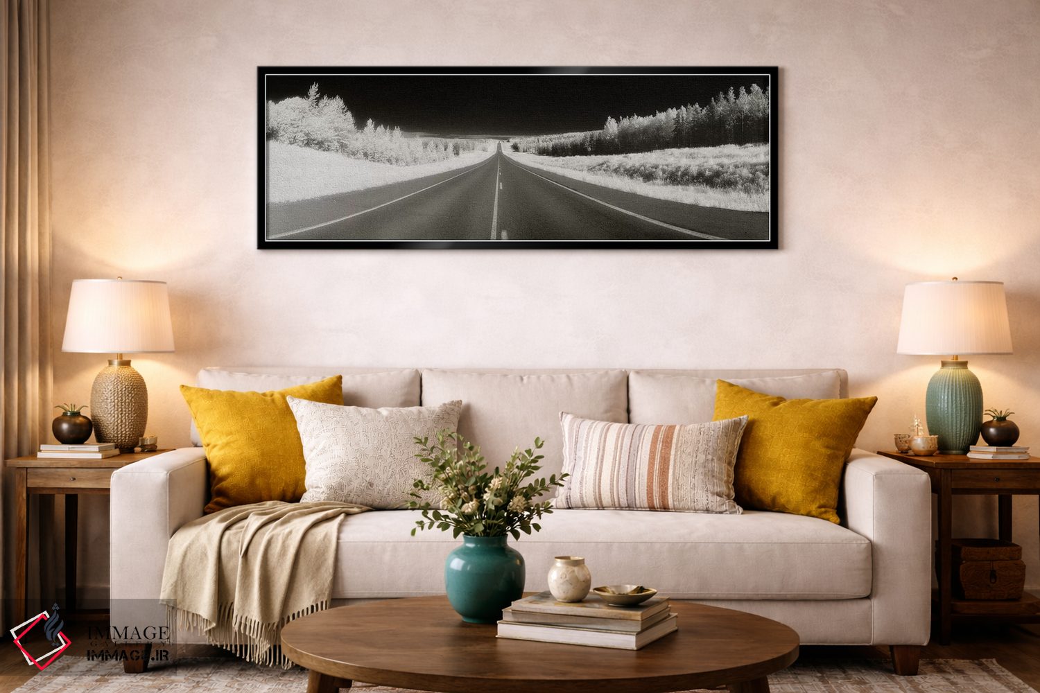 تابلو دکوراتیو Alaska Highway, Alaska, USA" - "جاده ای طولانی پیش رو… اثر پانورامیک ایمجز - D2B