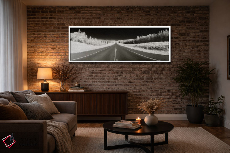 تابلو دکوراتیو Alaska Highway, Alaska, USA" - "جاده ای طولانی پیش رو… اثر پانورامیک ایمجز - D3W
