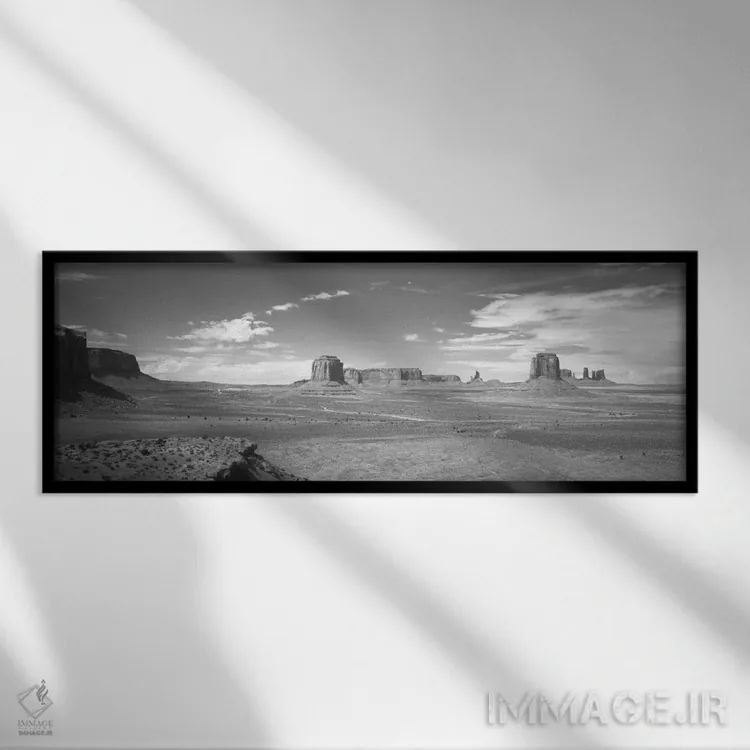 تابلو دکوراتیو Monument Valley, Navajo Nation, USA" - "چشم انداز صحرا… اثر پانورامیک ایمجز - نمای قابدار مشکی