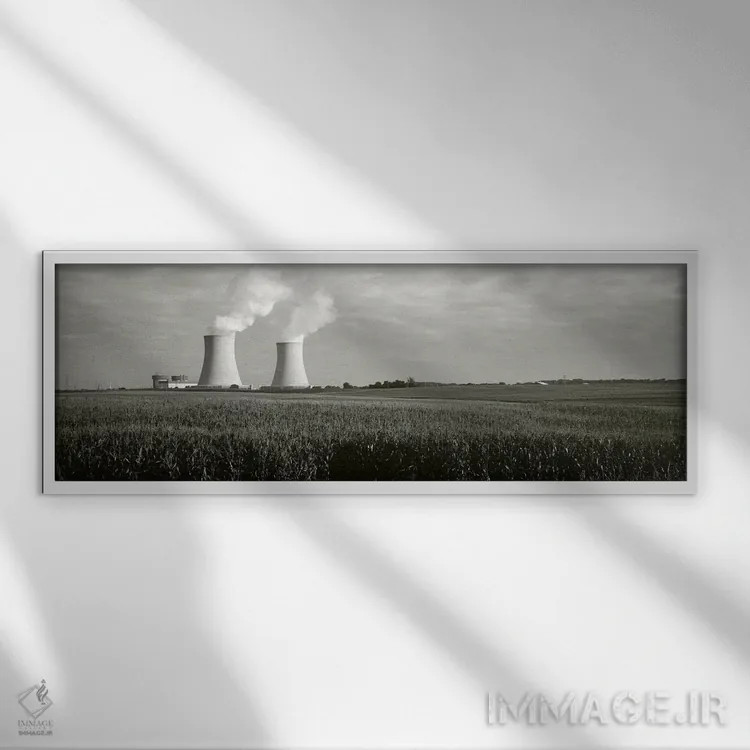 تابلو دکوراتیو Byron Nuclear Power Station, Ogle County, Illinois, USA… اثر پانورامیک ایمجز - نمای قابدار سفید