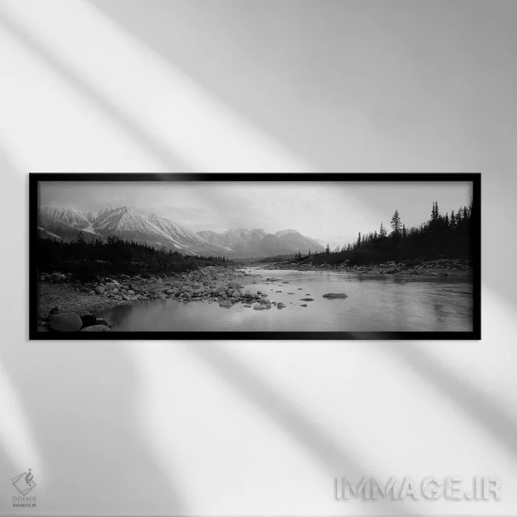 تابلو دکوراتیو Alaska, Kennicott River" - "ایالات متحده، آلاسکا، رودخا… اثر پانورامیک ایمجز - نمای قابدار مشکی