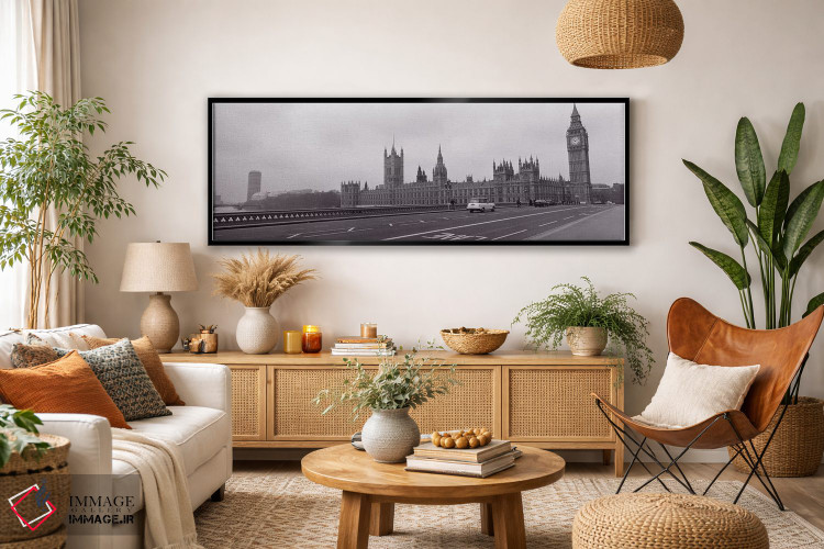 تابلو دکوراتیو Big Ben, London, England, United Kingdom" - "ساختمان پا… اثر پانورامیک ایمجز - D5B