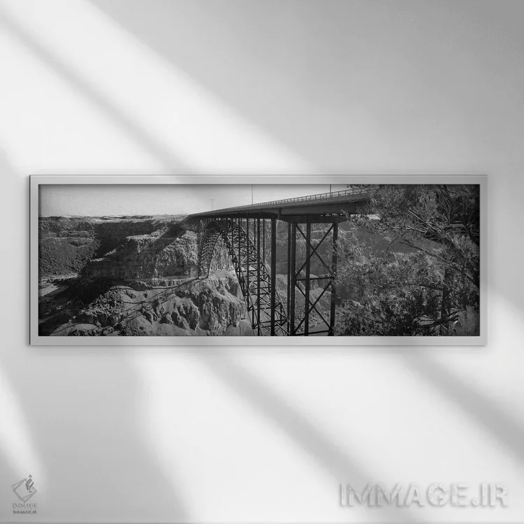 تابلو دکوراتیو Twin Falls, Idaho, USA" - "پل رودخانه مار، توئین فالز… اثر پانورامیک ایمجز - نمای قابدار سفید