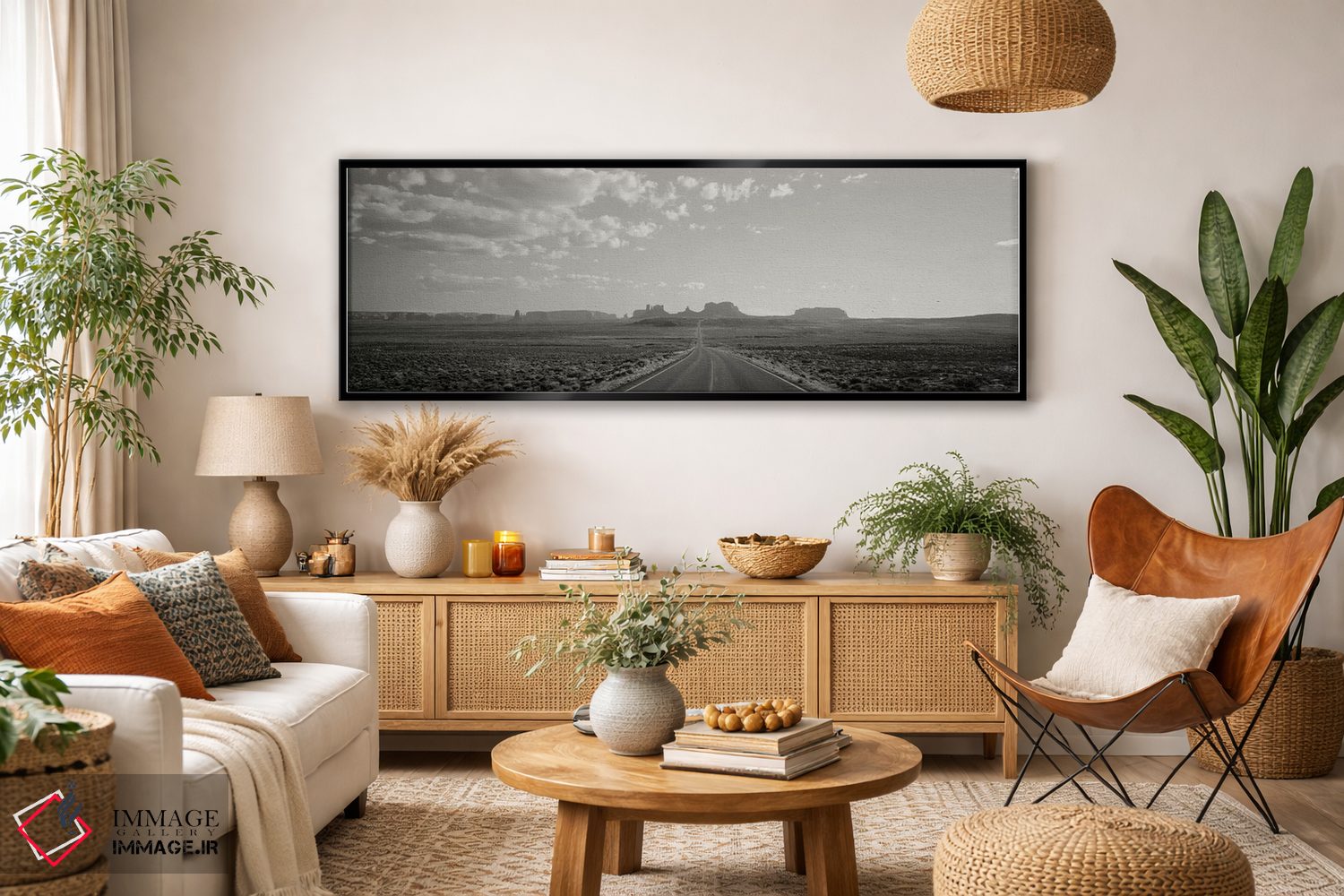 تابلو دکوراتیو Monument Valley, Utah, USA" - "جاده طولانی، دره یادبود… اثر پانورامیک ایمجز - D4B