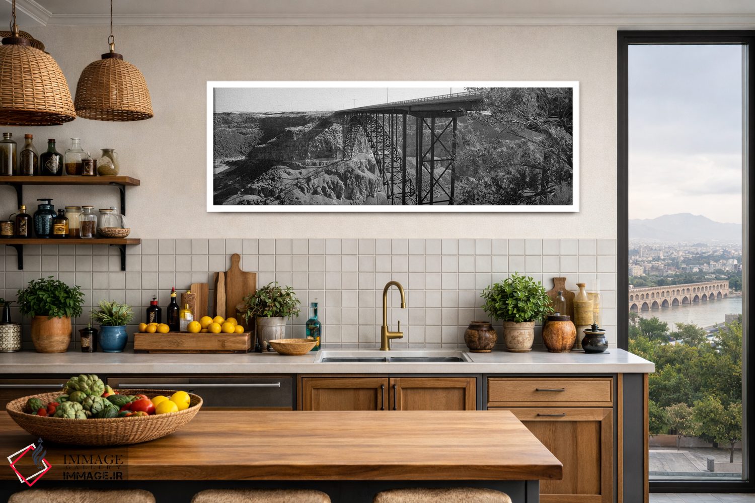 تابلو دکوراتیو Twin Falls, Idaho, USA" - "پل رودخانه مار، توئین فالز… اثر پانورامیک ایمجز - D4W
