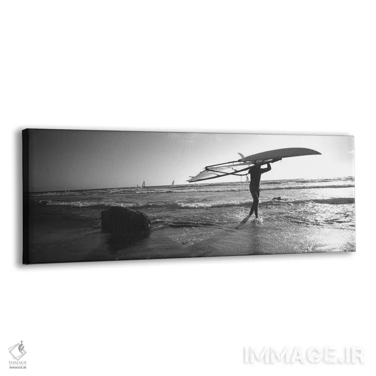 تابلو دکوراتیو Santa Cruz, California, USA" - "مردی که تخته موج سواری… اثر پانورامیک ایمجز - نمای پرسپکتیو محصول