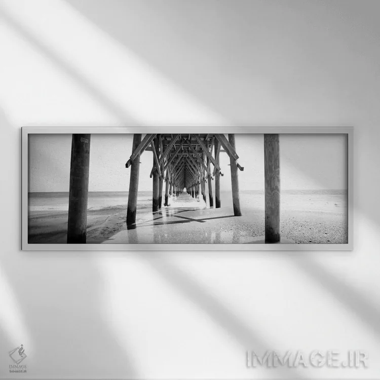 تابلو دکوراتیو North Carolina, USA" - "زیرپل به صورت سیاه وسفید، کارول… اثر پانورامیک ایمجز - نمای قابدار سفید