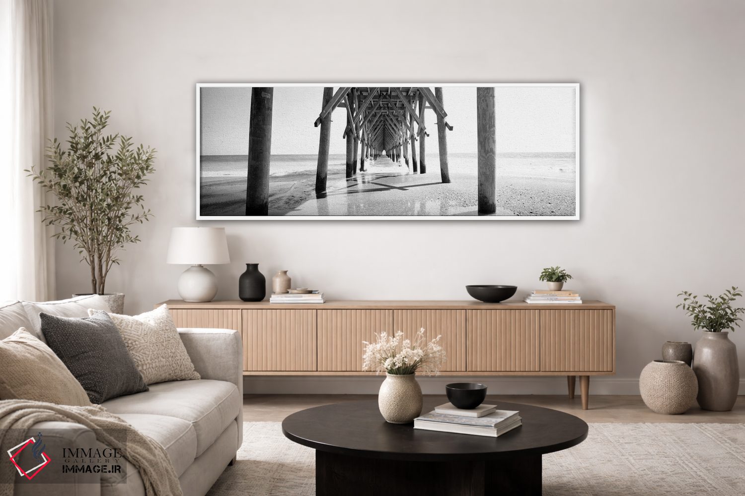 تابلو دکوراتیو North Carolina, USA" - "زیرپل به صورت سیاه وسفید، کارول… اثر پانورامیک ایمجز - D3W