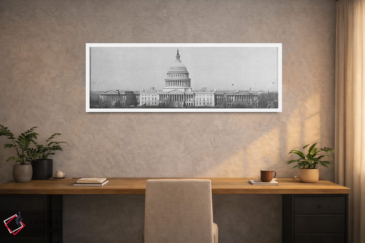 تابلو دکوراتیو ساختمان کنگره آمریکا واشینگتن دی سی ۱۹۱۶ اثر پانورامیک ایمجز - D1W