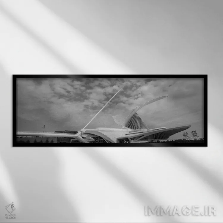 تابلو دکوراتیو Milwaukee, Wisconsin, USA" - "موزه هنر میلواکی به صورت… اثر پانورامیک ایمجز - نمای قابدار مشکی