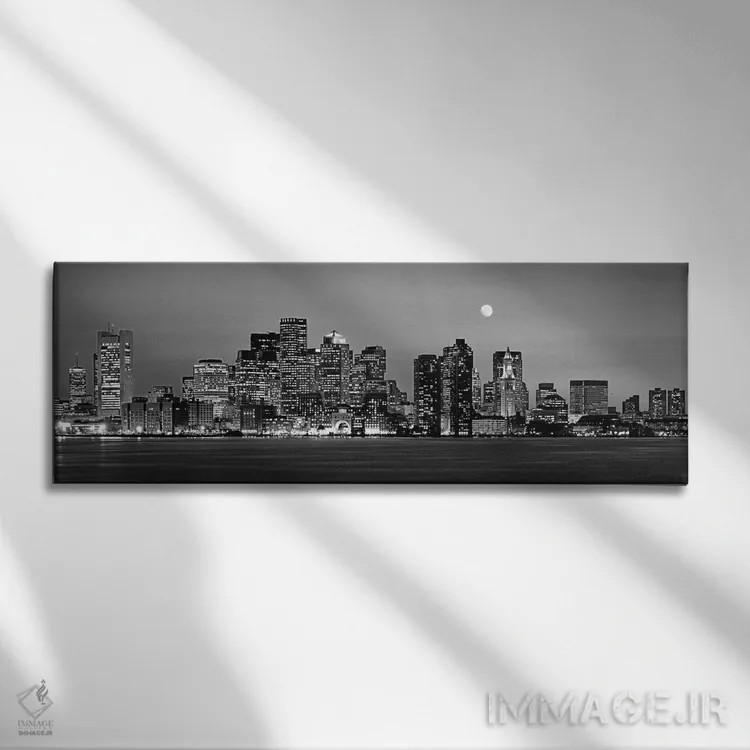 تابلو دکوراتیو Boston, Massachusetts, USA" - "آسمان نمای مرکز شهر به ص… اثر پانورامیک ایمجز - نمای روبهرو روی دیوار