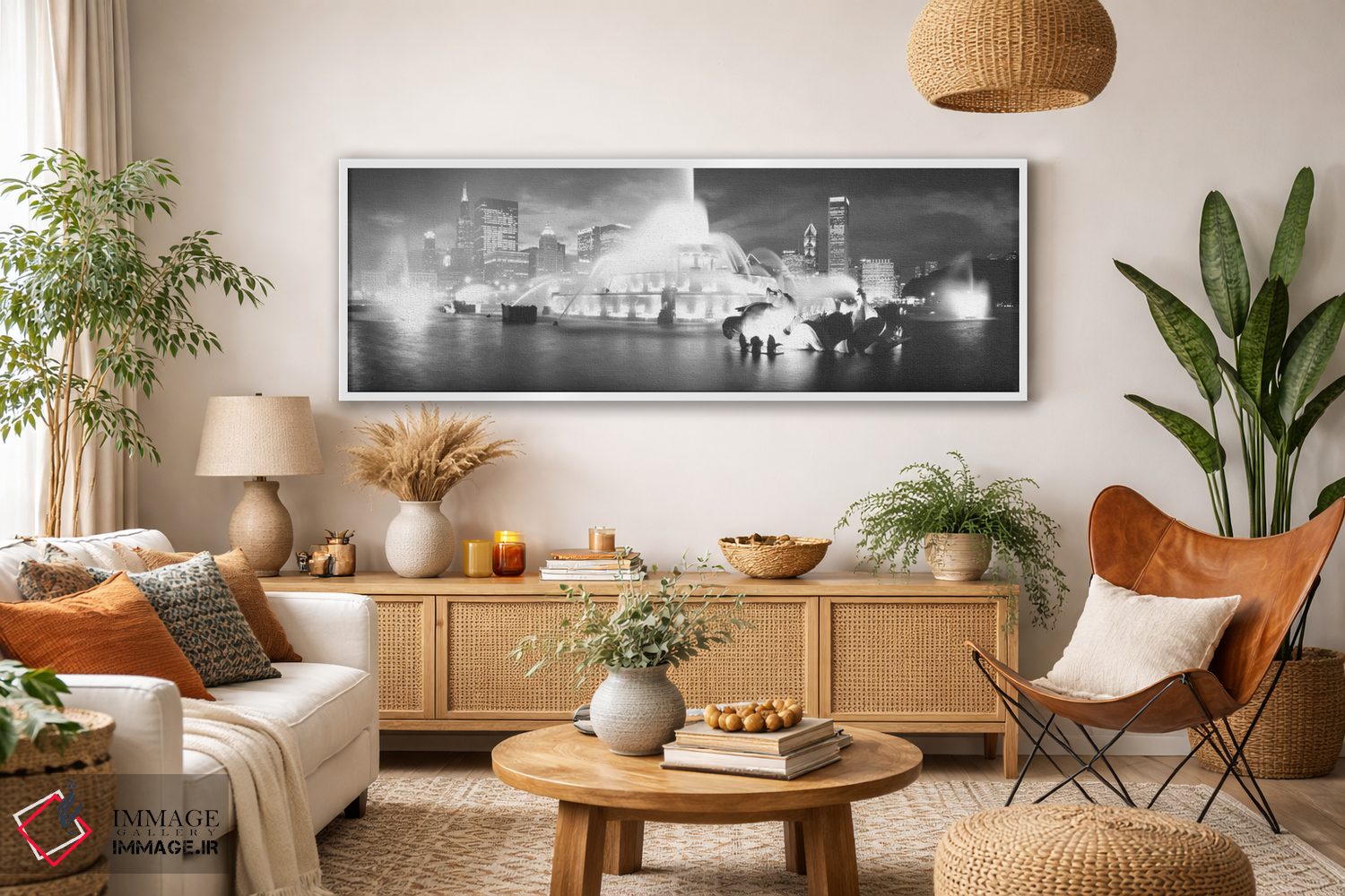 تابلو دکوراتیو Buckingham Fountain, Chicago, Illinois, USA" - "عصرگاه… اثر پانورامیک ایمجز - D2W