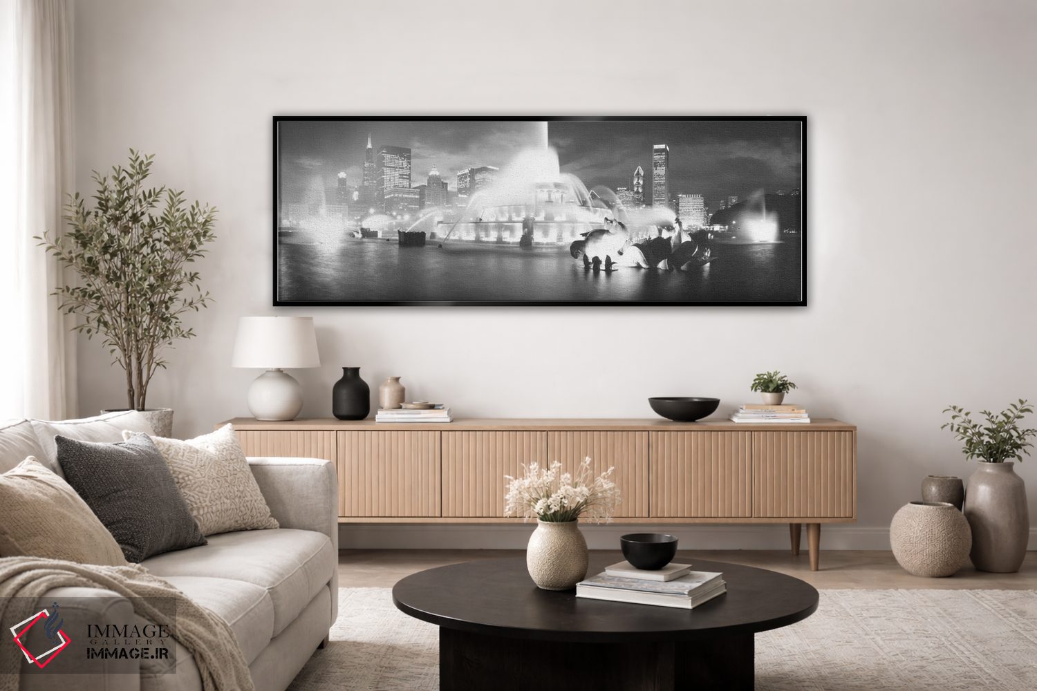 تابلو دکوراتیو Buckingham Fountain, Chicago, Illinois, USA" - "عصرگاه… اثر پانورامیک ایمجز - D5B