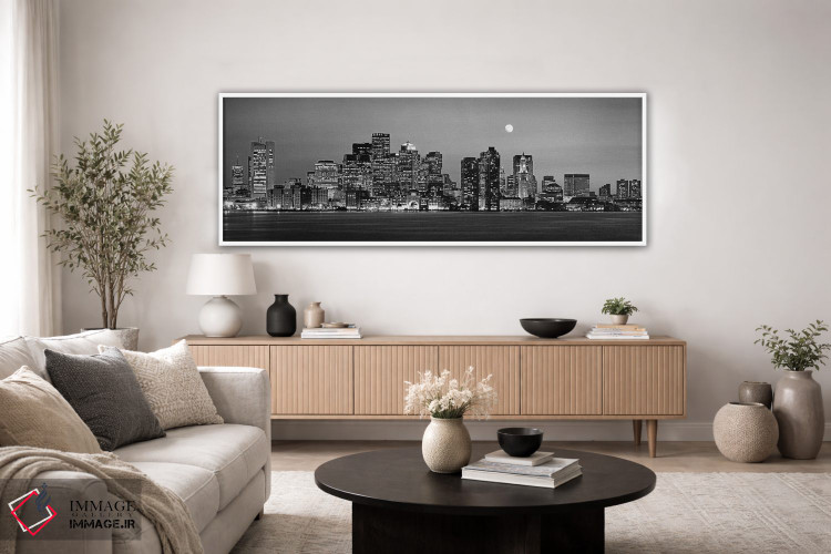 تابلو دکوراتیو Boston, Massachusetts, USA" - "آسمان نمای مرکز شهر به ص… اثر پانورامیک ایمجز - D2W