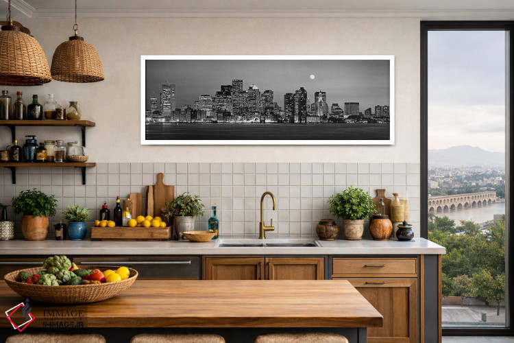 تابلو دکوراتیو Boston, Massachusetts, USA" - "آسمان نمای مرکز شهر به ص… اثر پانورامیک ایمجز - D3W