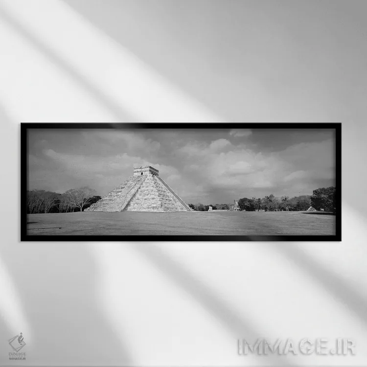 تابلو دکوراتیو Chichen Itza, Yucatan, Mexico" - "هرم ال کاستیلو، چیکن… اثر پانورامیک ایمجز - نمای قابدار مشکی